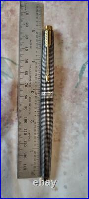 Parker 75 Sterling Silver Flat Top Fountain pen 14k Broad Gold Nib Made In USA