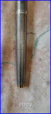 Parker 75 Sterling Silver Flat Top Fountain pen 14k Broad Gold Nib Made In USA