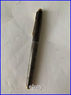 Parker 75 Sterling Silver Fountain Pen 14K F Fine Nib Vintage France