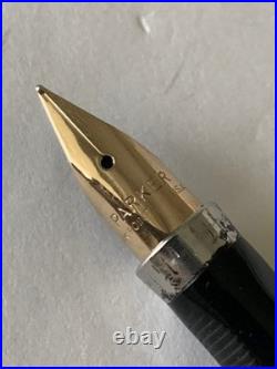 Parker 75 Sterling Silver Fountain Pen 14K F Fine Nib Vintage France