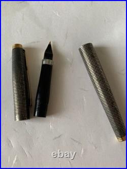 Parker 75 Sterling Silver Fountain Pen 14K F Fine Nib Vintage France