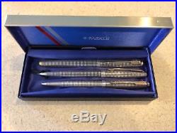 Parker 75 Sterling Silver Fountain Pen, Ballpoint, and Pencil Set