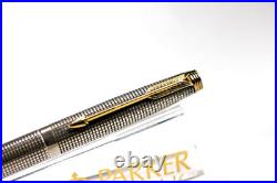 Parker 75 Sterling Silver Fountain Pen With 14k Fine Nib USA Made