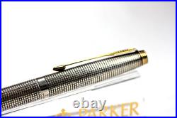 Parker 75 Sterling Silver Fountain Pen With 14k Fine Nib USA Made