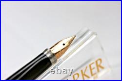 Parker 75 Sterling Silver Fountain Pen With 14k Fine Nib USA Made