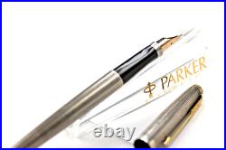 Parker 75 Sterling Silver Fountain Pen With 14k Fine Nib USA Made