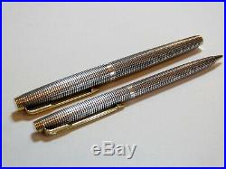 Parker 75 Sterling Silver Fountain Pen With 14k Gold Nib M & Mechanical Pencil
