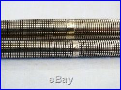 Parker 75 Sterling Silver Fountain Pen With 14k Gold Nib M & Mechanical Pencil