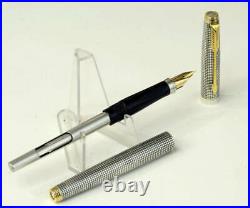 Parker 75 Sterling Silver Fountain Pen with 14K gold F nib Mint condition