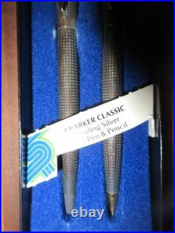 Parker 75 Sterling Silver Pen And Mechanical Pencil In Original Box Both Work