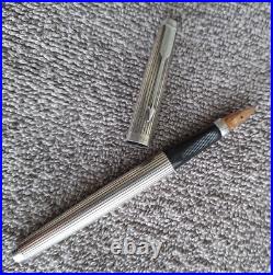 Parker 75 TIFFANY USA Ambassador Sterling Silver Fountain Pen 14K F Nib EXC