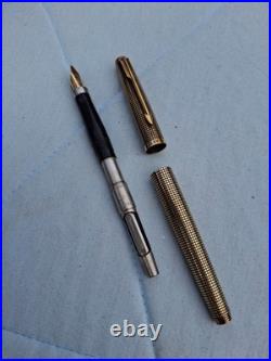 Parker 75 Vermeil Sterling & 14K G. F Fountain Pen 14K Gold M Nib USA
