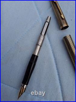 Parker 75 Vermeil Sterling & 14K G. F Fountain Pen 14K Gold M Nib USA