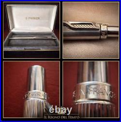 Parker 75 Vintage Ballpoint Pen 70 Francia 925 Sterling Silver Godron