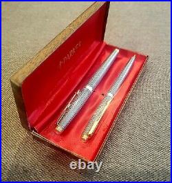 Parker 75 Vintage Sterling Silver (Cisele) Fountain Pen & Pencil Set Made in USA