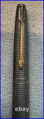 Parker 75 sterling silver 67 Nib fountain pen 14k Gold Nib 925 Cap Barrel