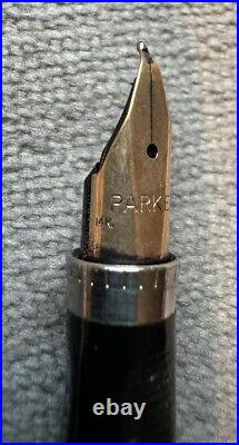 Parker 75 sterling silver 67 Nib fountain pen 14k Gold Nib 925 Cap Barrel