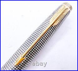 Parker 75 sterling silver 925 fountain pen solid Gold 585 14k M Nib free ship