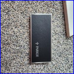 Parker 75 sterling silver fountain pen 14k With Box Vtg Extra Ink