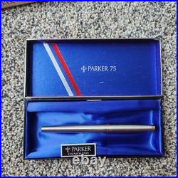 Parker 75 sterling silver fountain pen 14k With Box Vtg Extra Ink