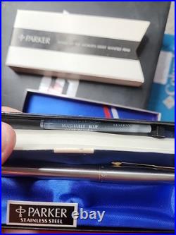 Parker 75 sterling silver fountain pen 14k With Box Vtg Extra Ink