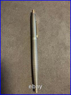 Parker 925 Sterling Silver Checkered Grid Ballpoint Pen Gold Arrow Clip Vintage