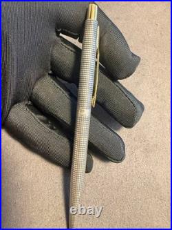 Parker 925 Sterling Silver Checkered Grid Ballpoint Pen Gold Arrow Clip Vintage