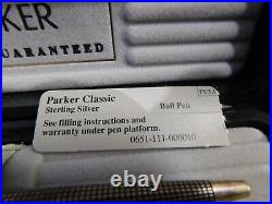 Parker Classic Ballpoint Pen Sterling Silver