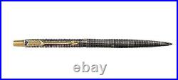 Parker Classic Cisele Sterling Silver Ball Point Pen Gold Tone Trim NEW INK