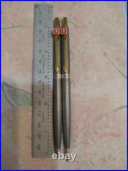 Parker Classic Sterling Silver Dish Top Ball Point Pen & 0.5MM Pencil USA Made