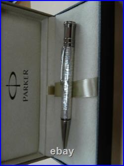 Parker Duofold Ballpoint Pen Esparto Sterling Silver New In Box