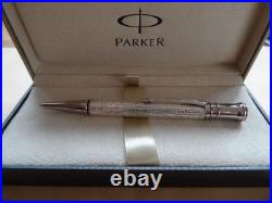 Parker Duofold Ballpoint Pen Esparto Sterling Silver New In Box