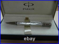 Parker Duofold Ballpoint Pen Esparto Sterling Silver New In Box
