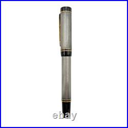 Parker Duofold Centennial Sterling Silver Fountain Pen 18k Gold Medium Nib Parker Duofold Centennial Sterling Silver Fountain Pen 18k Gold Medium Nib