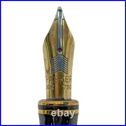 Parker Duofold Centennial Sterling Silver Fountain Pen 18k Gold Medium Nib