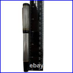 Parker Duofold Centennial Sterling Silver Fountain Pen 18k Gold Medium Nib