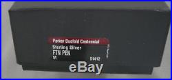 Parker Duofold Centennial Sterling Silver Fountain Pen 1991 Mint In Box