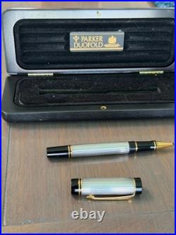 Parker Duofold Centennial Sterling Silver Rollerball Pen With Wood Case Rare