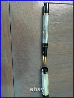 Parker Duofold Centennial Sterling Silver Rollerball Pen With Wood Case Rare