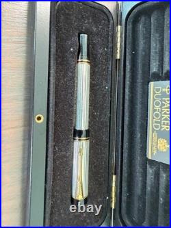 Parker Duofold Centennial Sterling Silver Rollerball Pen With Wood Case Rare