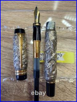 Parker Duofold FP sterling silver overlay by Ariel Kullock on Black n Pearl