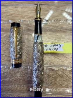 Parker Duofold FP sterling silver overlay by Ariel Kullock on Black n Pearl