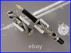 Parker Duofold Fountain Pen Limited Edition Sterling Silver Snake Pen New In Box