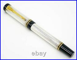 Parker Duofold International Sterling Silver Godron Fountain Pen 18k Extra Broad