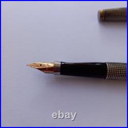 Parker Fountain Pen 18K Sterling Silver Plaid Pattern