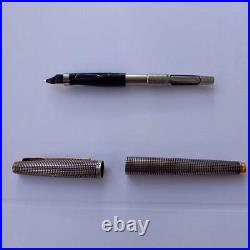 Parker Fountain Pen 18K Sterling Silver Plaid Pattern