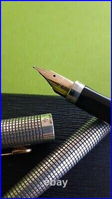 Parker Fountain pen -75 Sterling Cap & Barrel (925 Silver) Ciselé GT 14K nib
