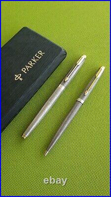 Parker Fountain pen -75 Sterling Cap & Barrel (925 Silver) Ciselé GT 14K nib