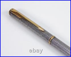 Parker Insigna Silver Sterling & Gold Trim Ballpoint Pen Vtg