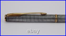 Parker Insigna Silver Sterling & Gold Trim Ballpoint Pen Vtg